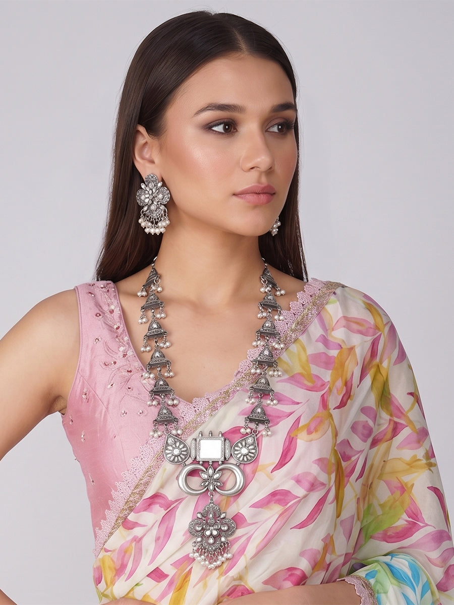Keyuri Necklace Set-Antique silver