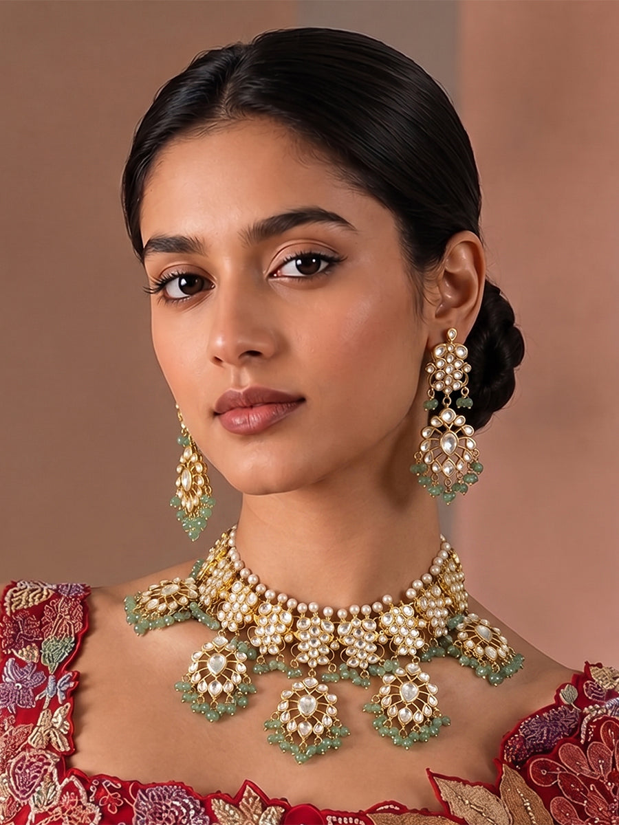 Shefali Necklace Set-Green