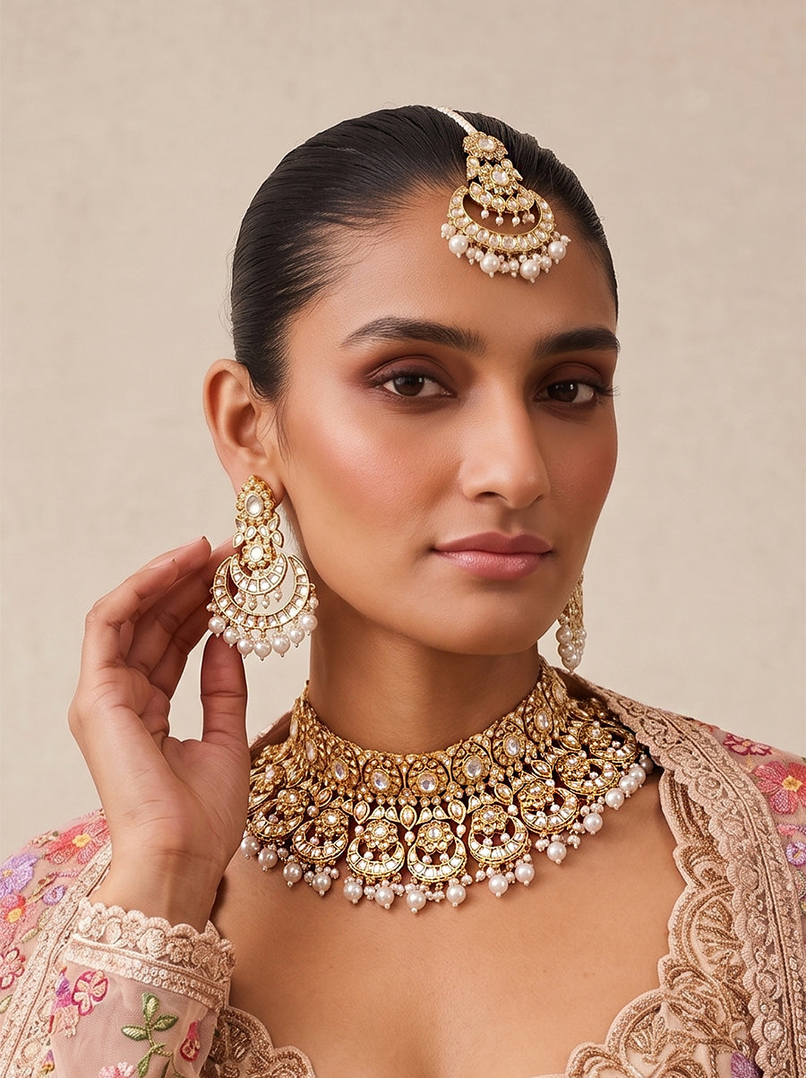 Rajasthan Necklace Set-White