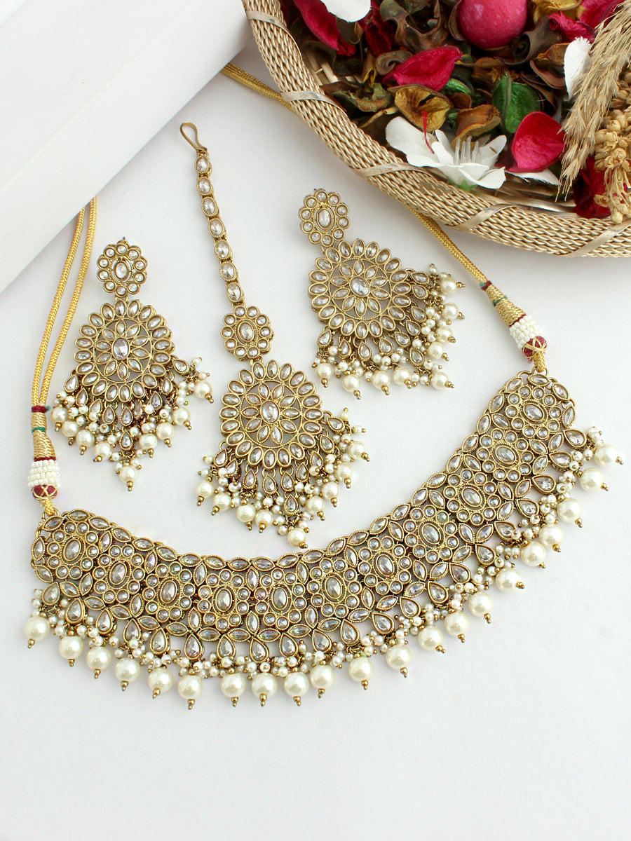 Shahin Necklace Set- White