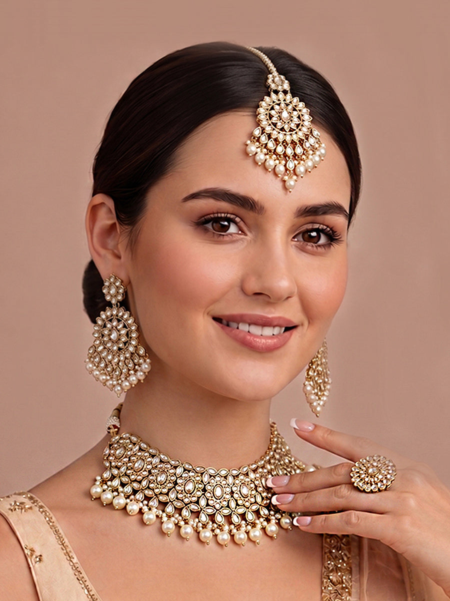 Shahin Necklace Set- White