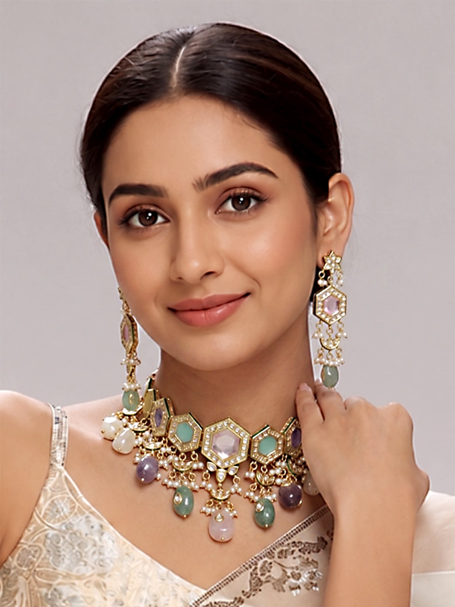 Adhika Necklace Set - Multicolor
