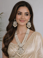 Shillong Long Necklace Set-Grey