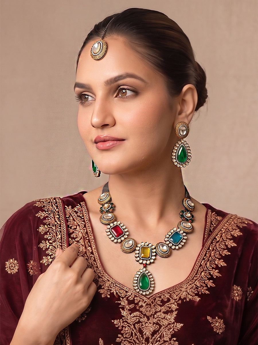 Padmini Necklace Set-Multicolor