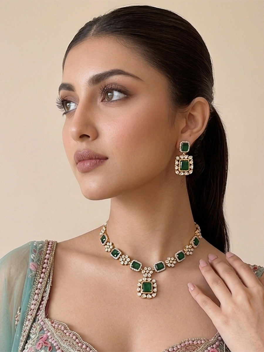 Amishi Necklace Set-Green