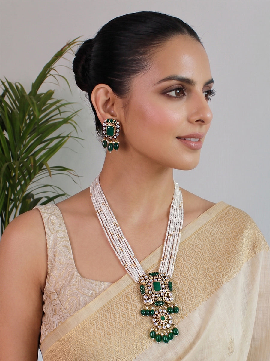 Ubika Long Necklace Set-Green