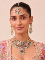 Kamakshi Necklace Set - Mint green