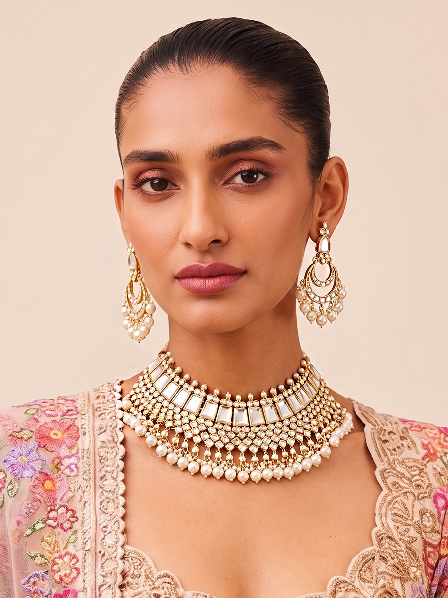 Deveshi Necklace Set-Ivory