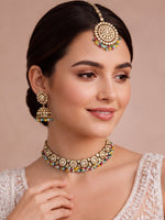 Reet Choker Necklace Set-Multicolor