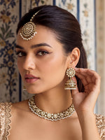 Reet Choker Necklace Set-Pearl