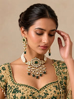 Pavitra Choker Necklace Set-Green