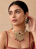 Pavitra Choker Necklace Set-Maroon