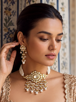 Pavitra Choker Necklace Set-Ivory