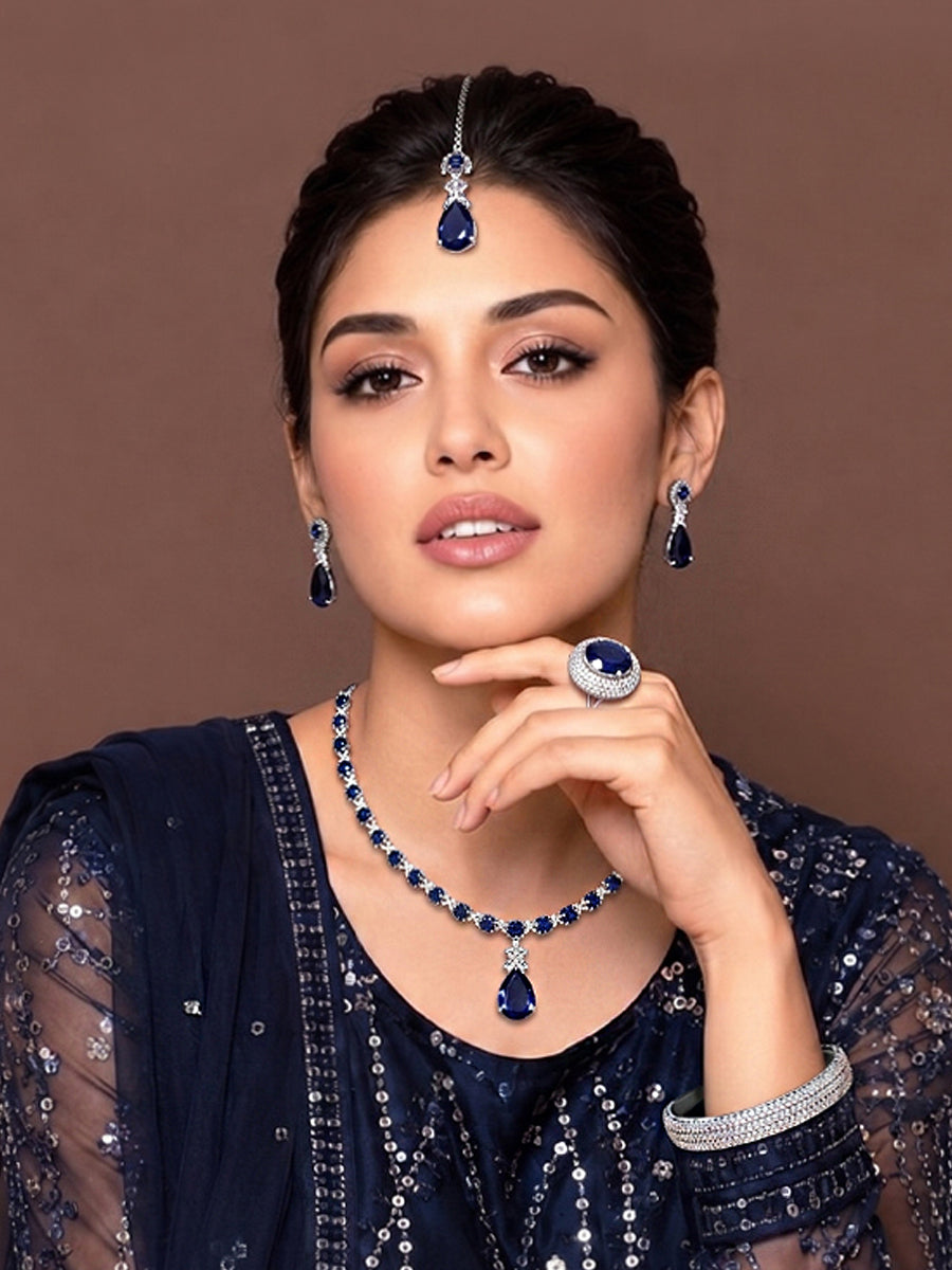 Noah Pendant Necklace set - Blue