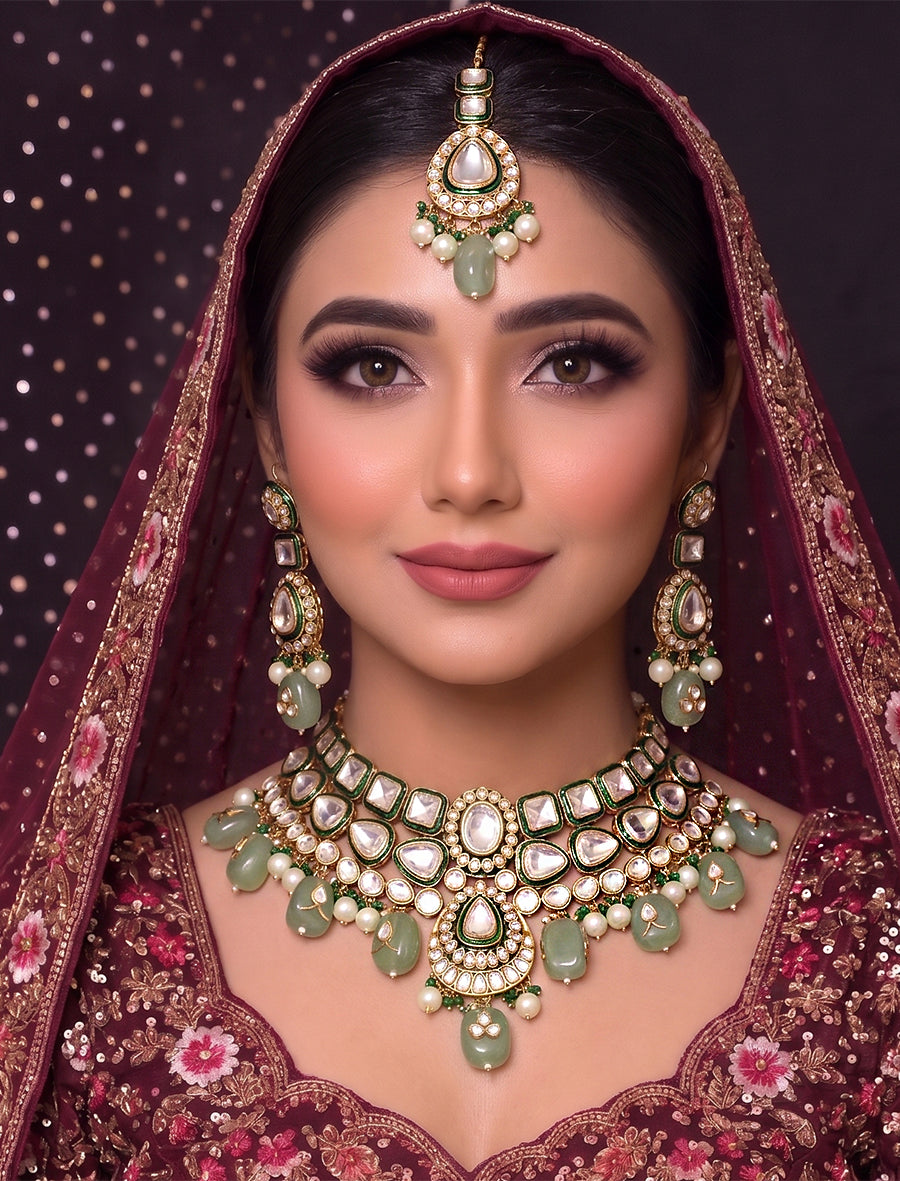 Rivanya Necklace Set-Mint Green