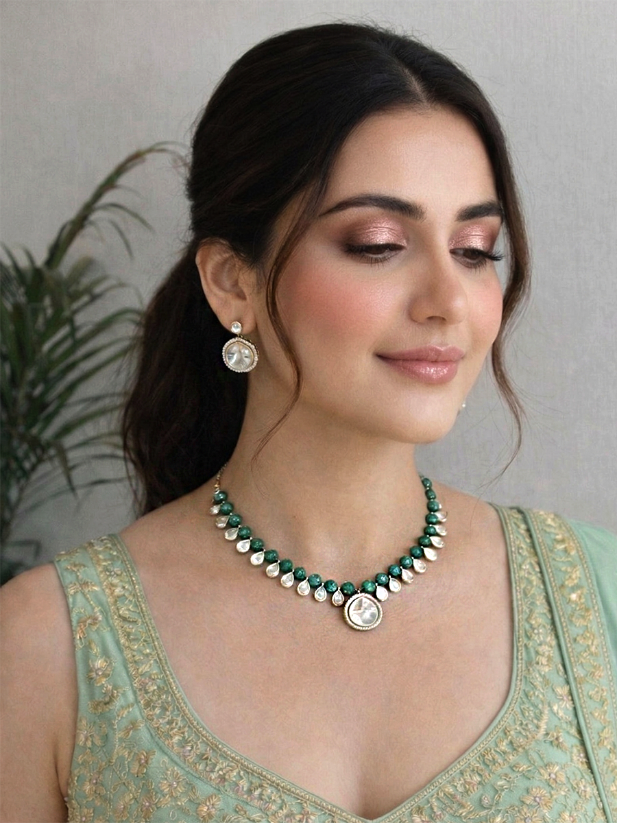 Sravya Necklace Set-Green