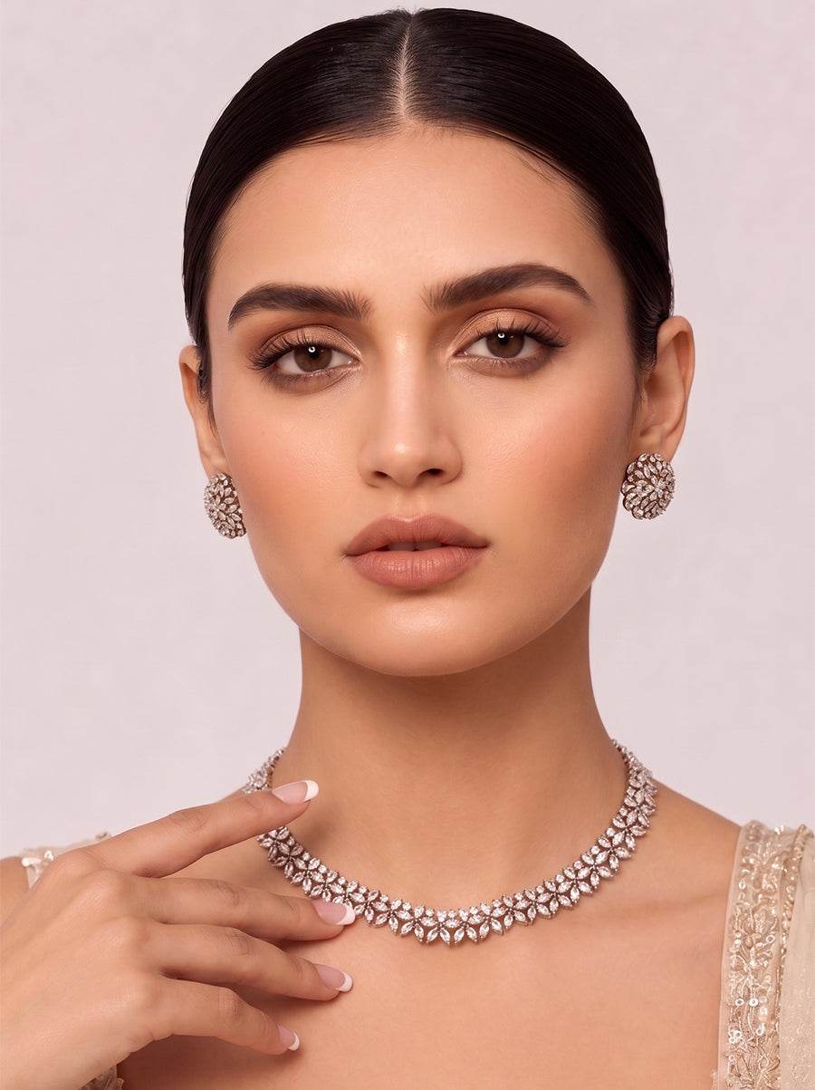Aaria Necklace set-White