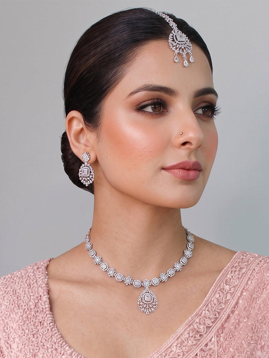 Aania Necklace Set-Silver