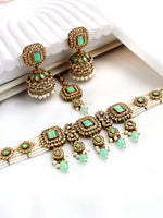 Jivika Choker Necklace Set-Mint Green