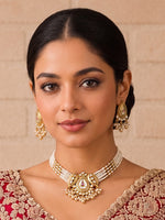 Prakshi Choker Necklace Set - Gold