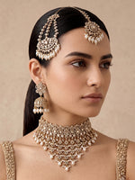 Shairy Choker Necklace Set-Pearl