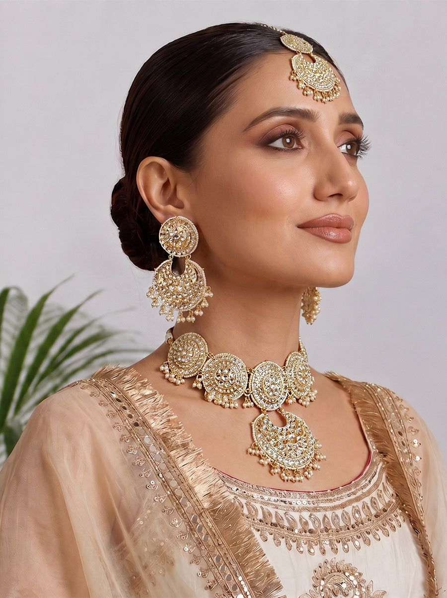 Aadhya Necklace Set-Gold
