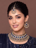 Meenaz Necklace Set-Blue
