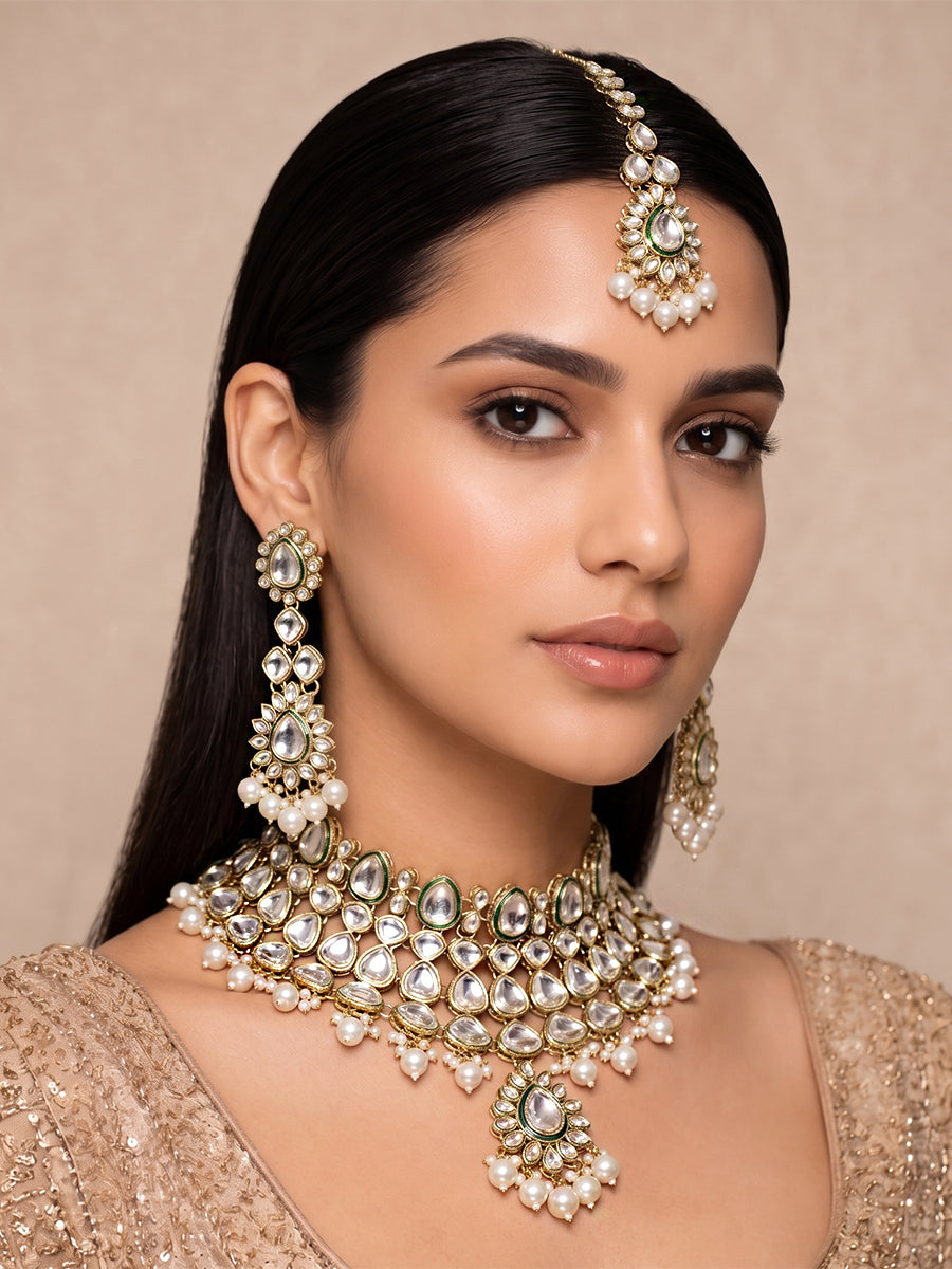 Navika Necklace Set-Pearl