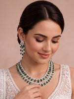 Rozina Layered Necklace Set-Green