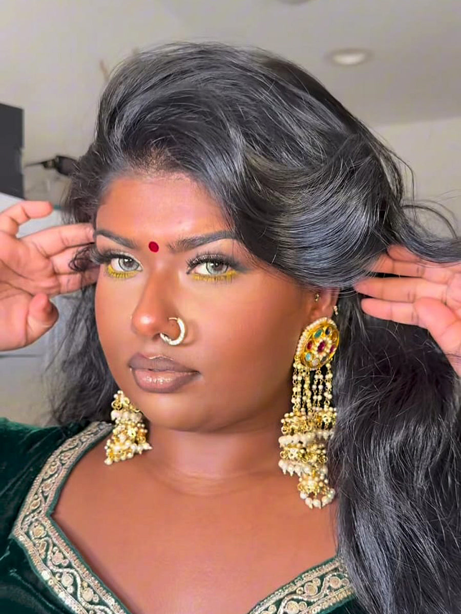 Ishani Nose Ring Gold Plated Indian Nose Ring for Weddings & Parties
