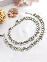 Nushrat Mirror Anklet Payal - Silver