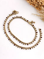 Ramsha Anklet Payal - Maroon