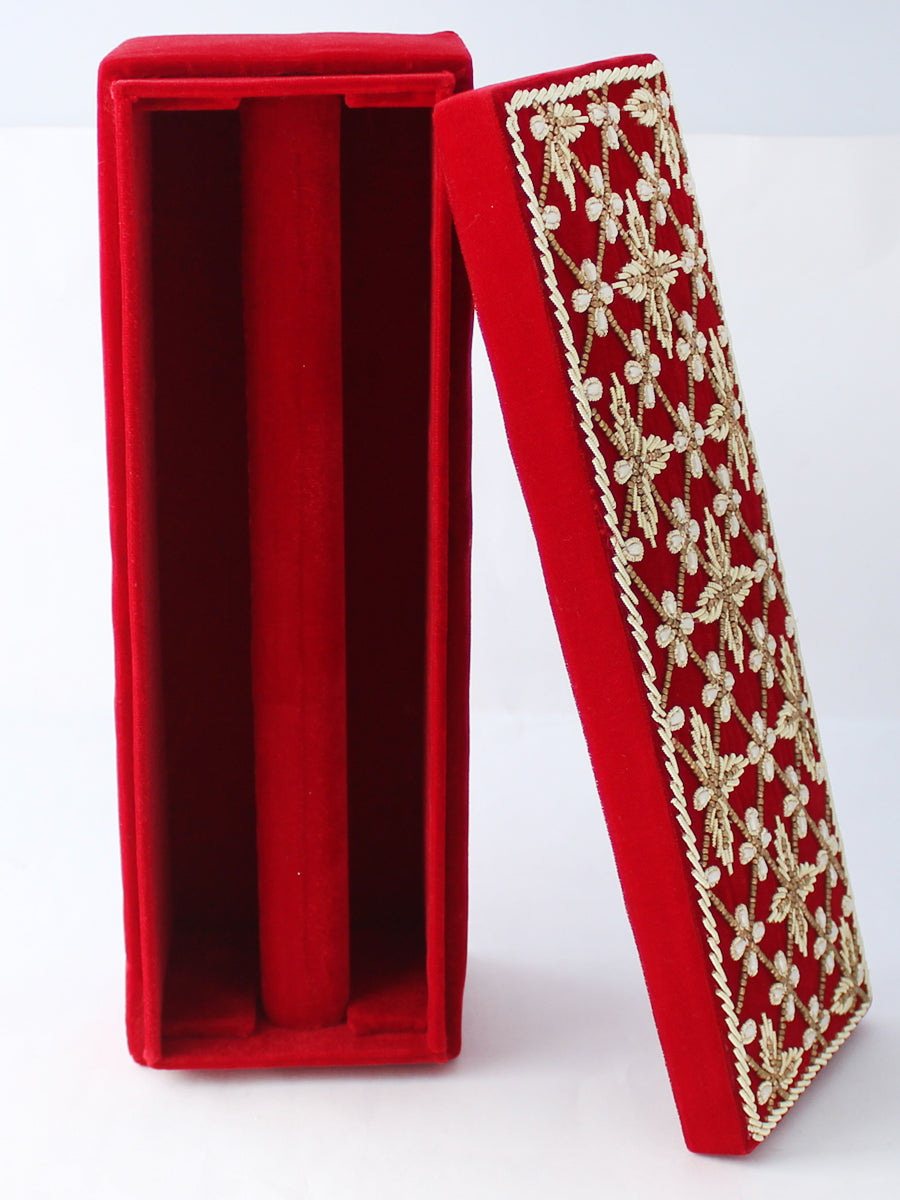 1 Row Bridal Choora Bangle Box-red