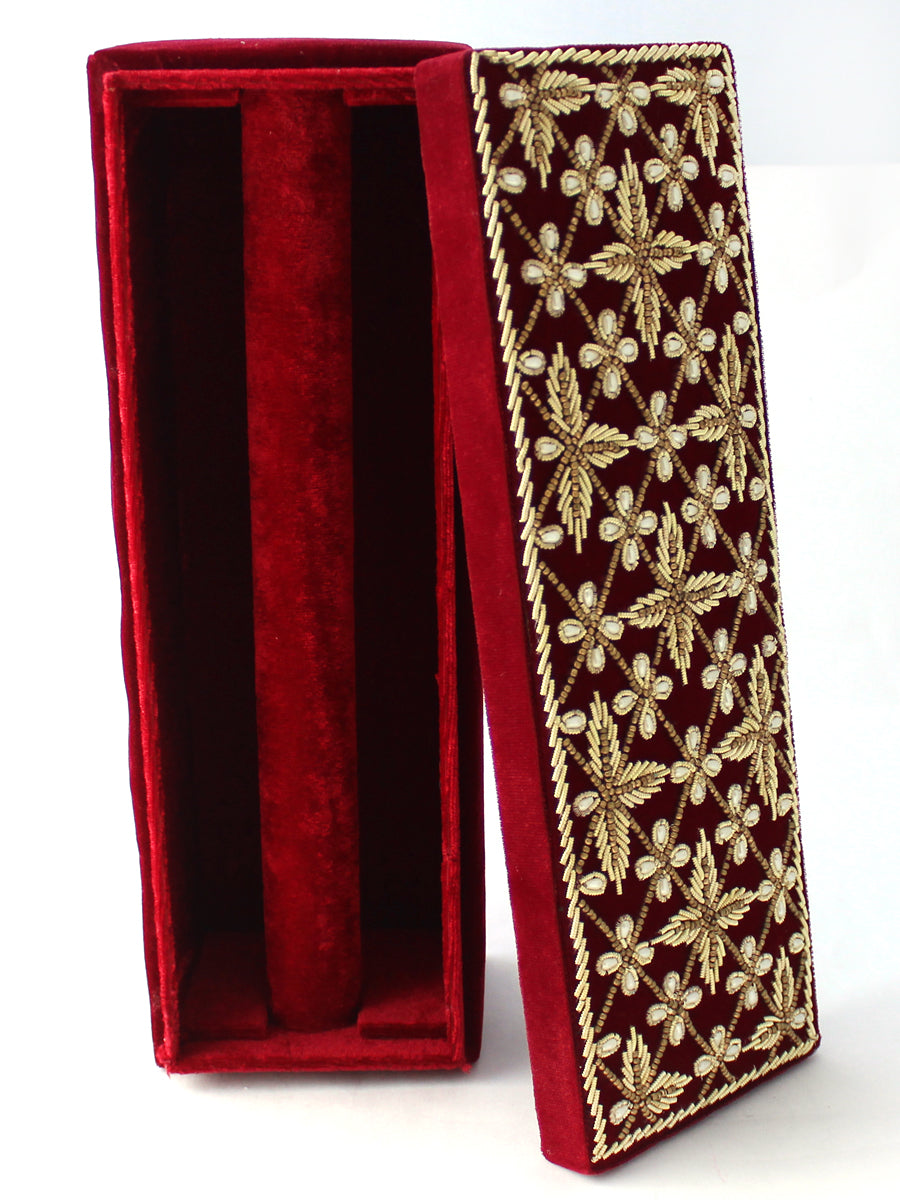 1 Row Bridal Choora Bangle Box-Maroon