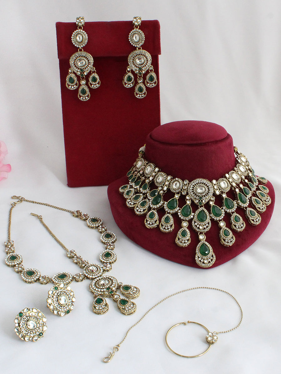 Maya Bridal Set-White-Green