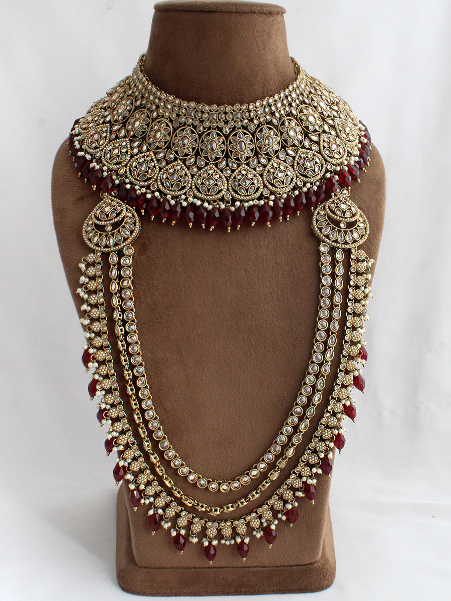 Mahira Bridal Set-Maroon
