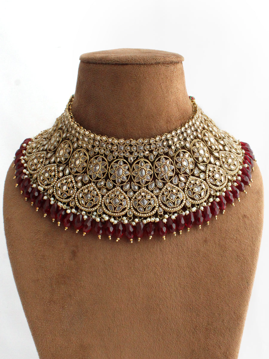 Mahira Bridal Set-Maroon