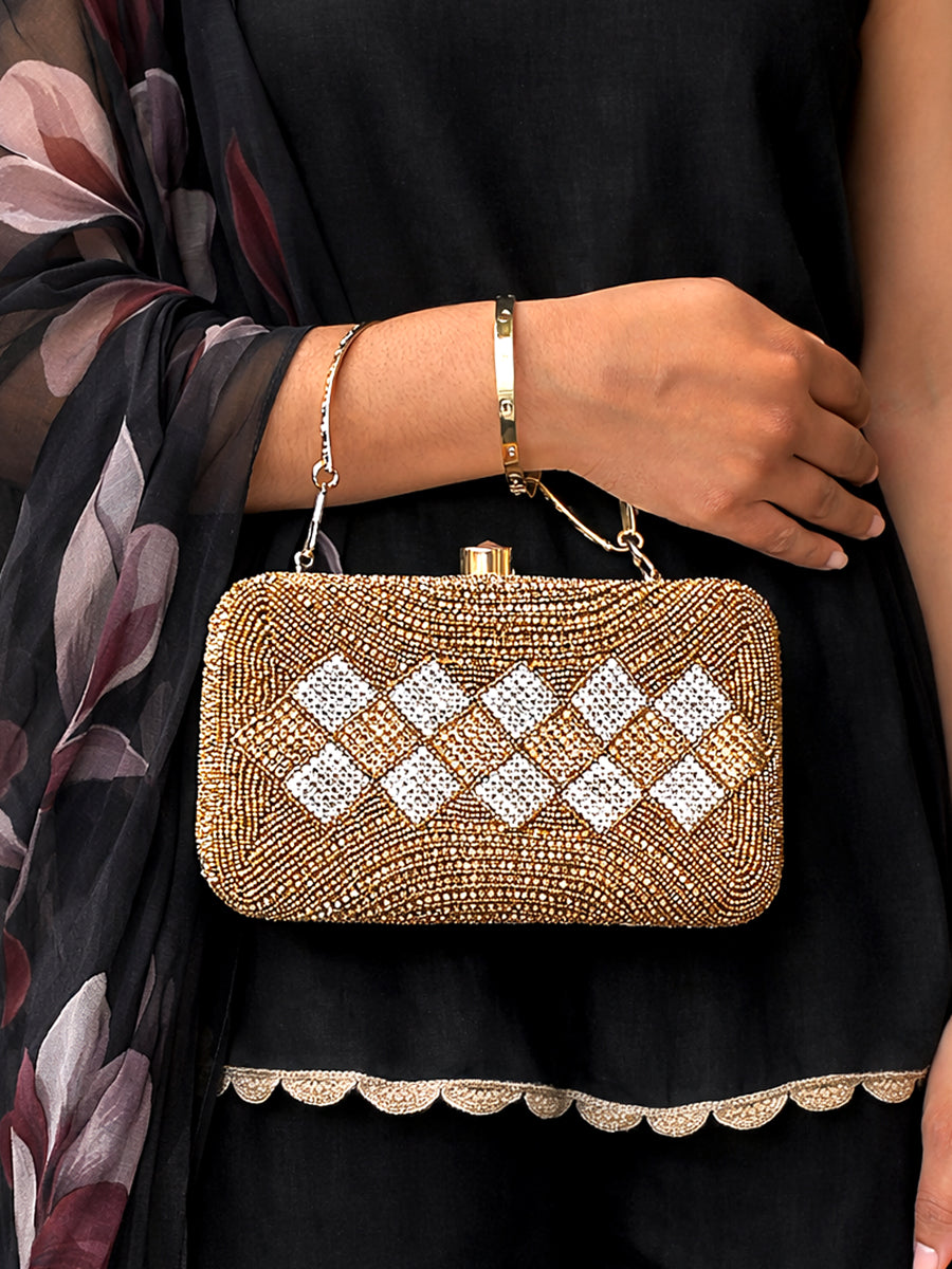 Shairy Clutch Bag-Antique Gold
