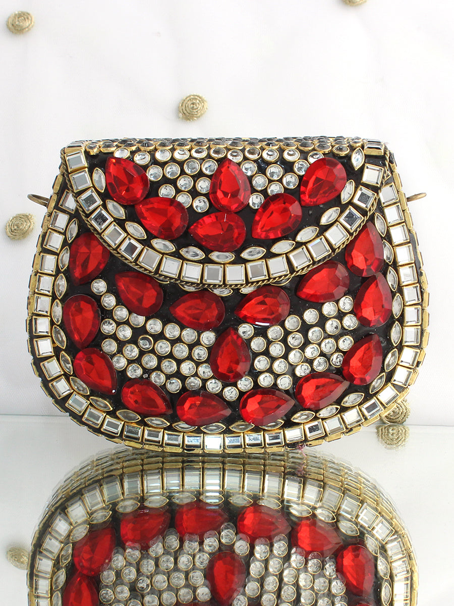 Nargis Mini Clutch Bag-Red