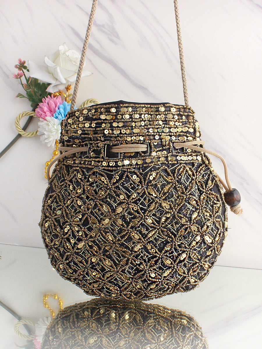 Aneeza Potli Bag-Black