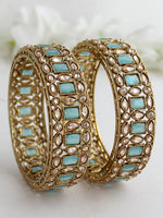 Alekhya Bangle Set-Aqua 