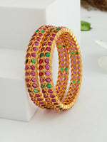 Bhavika Bangle Set-Pink / Green