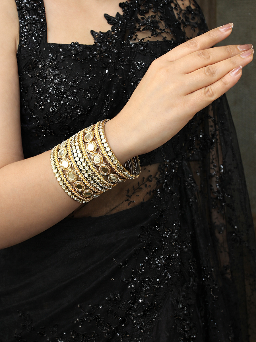 Shahin Mirror Bangle Set  Bollywood Style Bangles for Mehndi & Sangeet