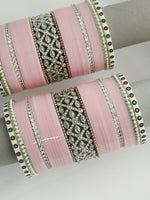 Ishrat Bridal Choora Bangle Set
-Pastel Pink 