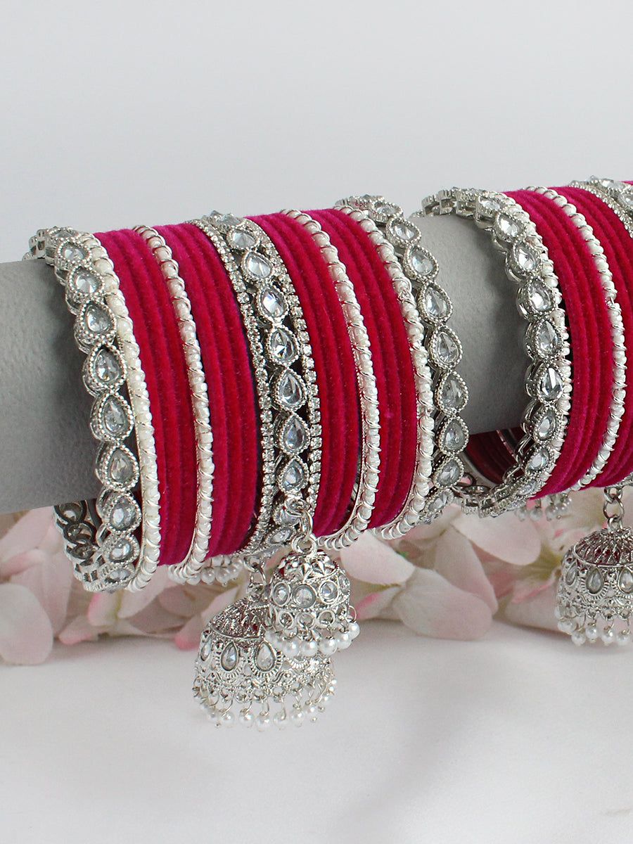 Haniya Bangle Set / Stack-Hot Pink
