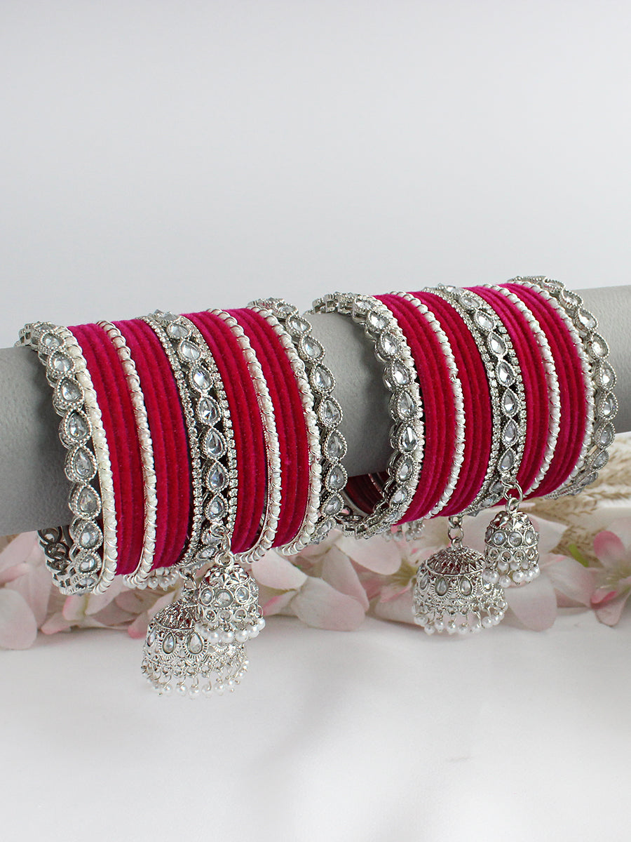 Haniya Bangle Set / Stack-Hot PINK