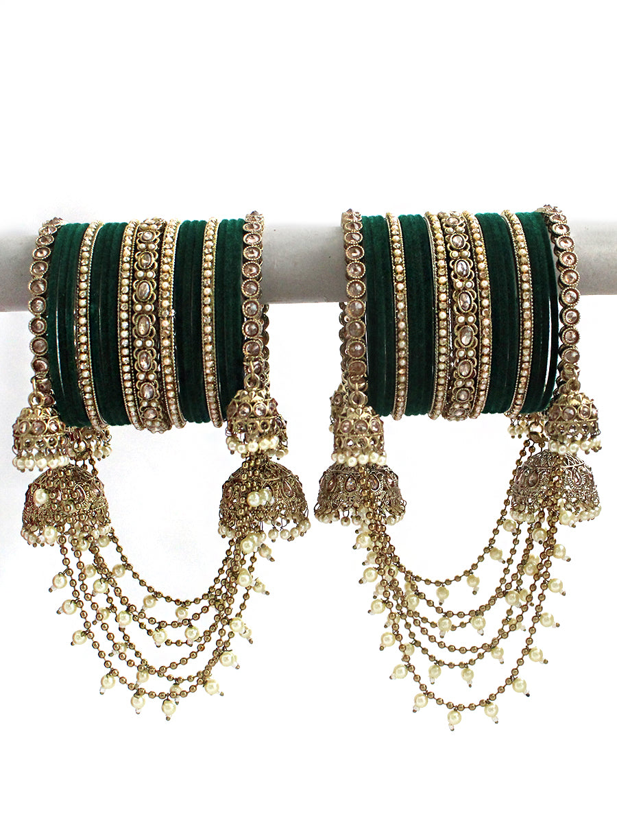 Archita Bangle set/ Stack- Green
