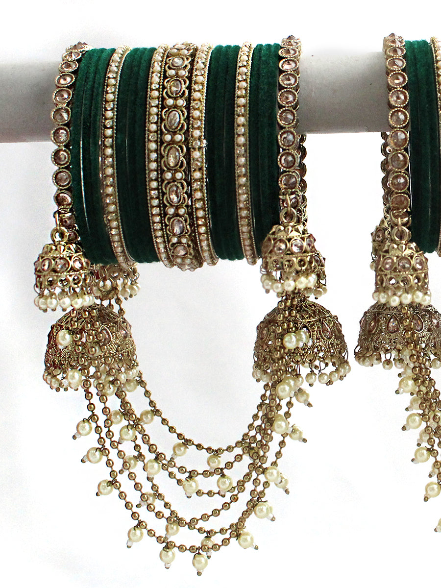 Archita Bangle set/ Stack- Green
