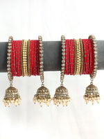 Nabela Bangle Set / Stack-Red