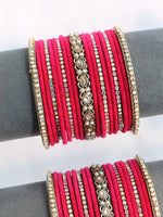 Kunika Bangle Set / Stack-Hot Pink